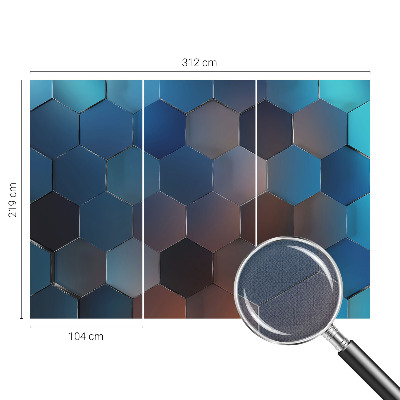 Selbstklebende Fototapete für die Wand Blaue Sechsecke