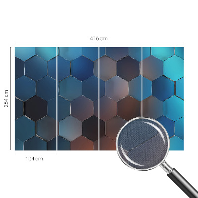 Selbstklebende Fototapete für die Wand Blaue Sechsecke