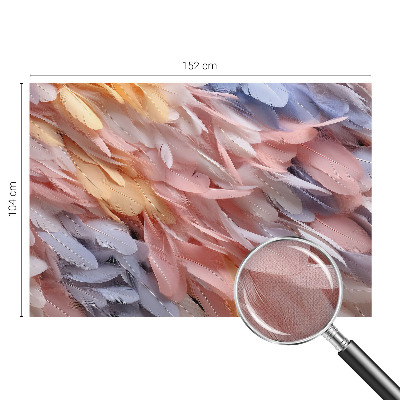 Selbstklebende Fototapete fürs Kinderzimmer Pastellfarbene Federn