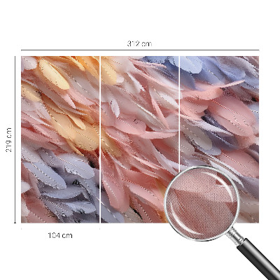 Selbstklebende Fototapete fürs Kinderzimmer Pastellfarbene Federn