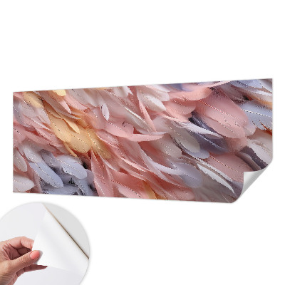 Selbstklebende Fototapete fürs Kinderzimmer Pastellfarbene Federn