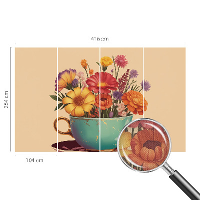 Moderne Fototapete nach Maß Ein farbenfroher Blumenstrauß