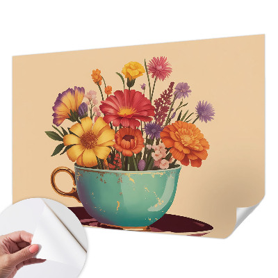 Moderne Fototapete nach Maß Ein farbenfroher Blumenstrauß