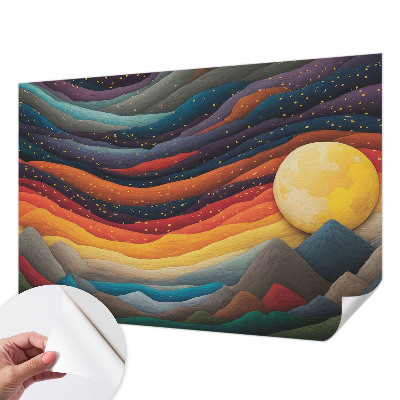 Selbstklebende Fototapete Farbenfrohe Berge