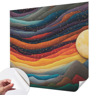 Selbstklebende Fototapete Farbenfrohe Berge