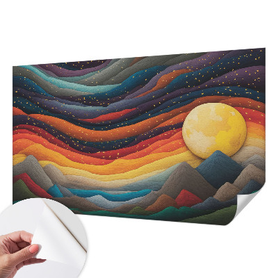 Selbstklebende Fototapete Farbenfrohe Berge