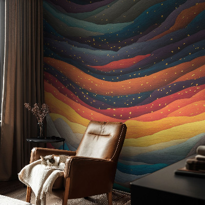 Selbstklebende Fototapete Farbenfrohe Berge