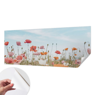 Motivtapete fürs Wohnzimmer Mohnblumen