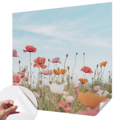 Motivtapete fürs Wohnzimmer Mohnblumen