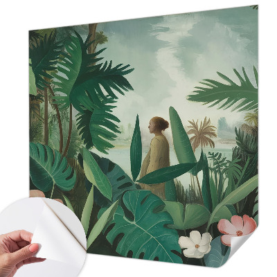 Selbstklebende Fototapete fürs Wohnzimmer Exotischer Dschungel