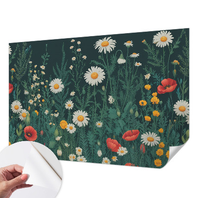 Fototapete in 3D-Optik Wildblumen