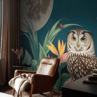 3D-Fototapete fürs Schlafzimmer Mond-Safari