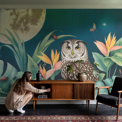 3D-Fototapete fürs Schlafzimmer Mond-Safari