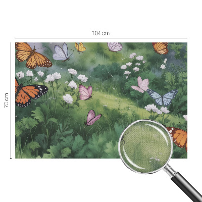 Vintage tapete Schmetterlinge auf der Wiese