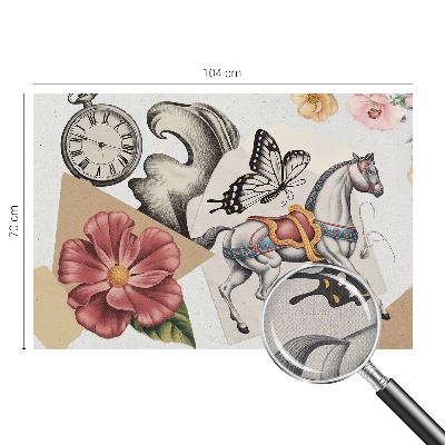 Selbstklebende Fototapete fürs Wohnzimmer Vintage-Blumen