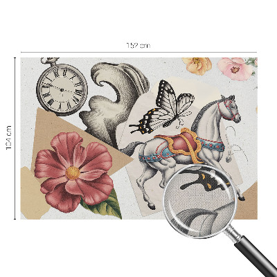 Selbstklebende Fototapete fürs Wohnzimmer Vintage-Blumen