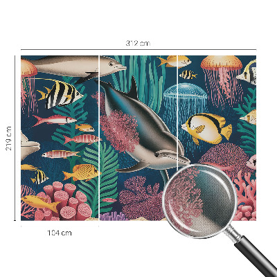 Selbstklebende Fototapete fürs Kinderzimmer Unterwasserfauna