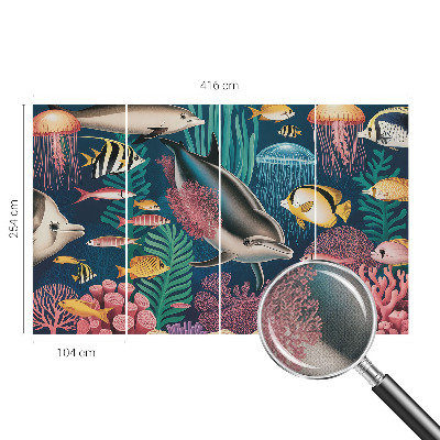 Selbstklebende Fototapete fürs Kinderzimmer Unterwasserfauna