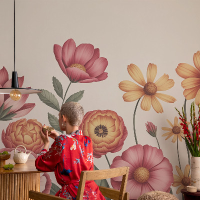 Selbstklebende Fototapete fürs Schlafzimmer Blumenarrangement