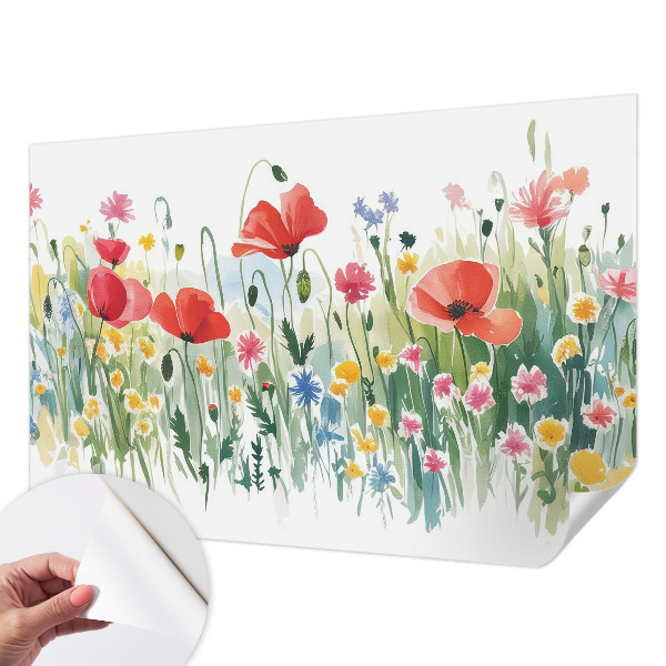 3D-Fototapete fürs Wohnzimmer Sommerwiese