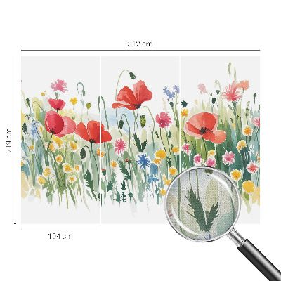 3D-Fototapete fürs Wohnzimmer Sommerwiese