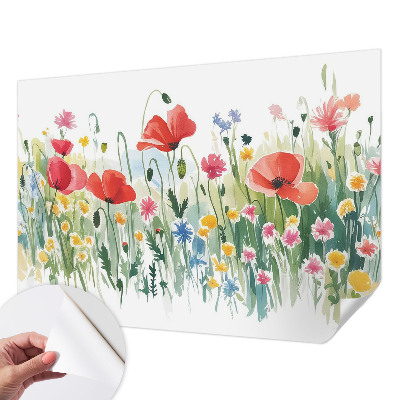 3D-Fototapete fürs Wohnzimmer Sommerwiese