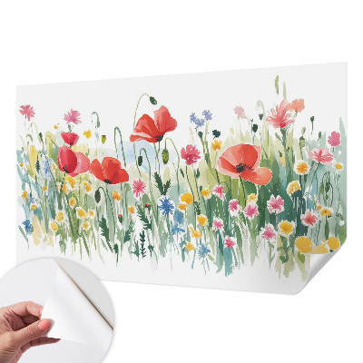 3D-Fototapete fürs Wohnzimmer Sommerwiese