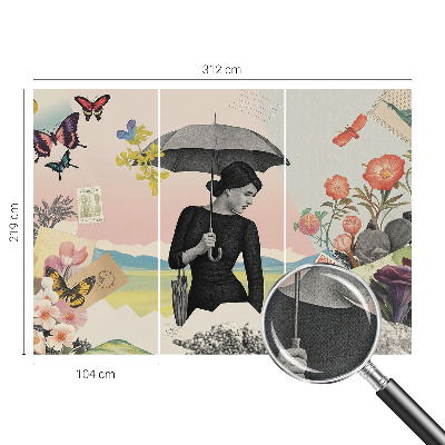 Moderne Fototapete nach Maß Romantische Collage