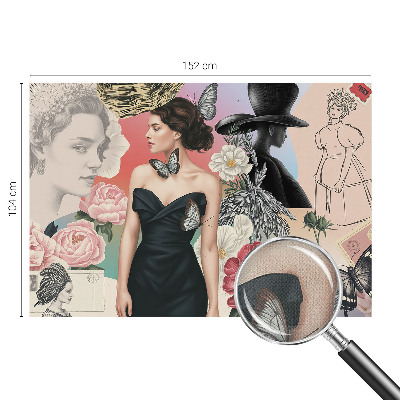 Motivtapete fürs Wohnzimmer Blumen und Porträts