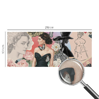 Motivtapete fürs Wohnzimmer Blumen und Porträts