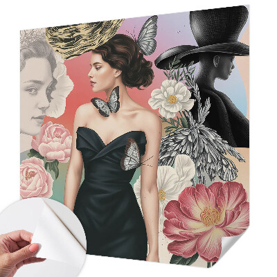 Motivtapete fürs Wohnzimmer Blumen und Porträts