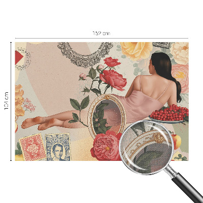 Selbstklebende Fototapete fürs Wohnzimmer Florale Eleganz