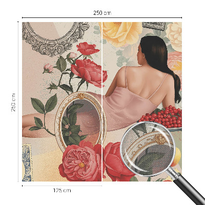 Selbstklebende Fototapete fürs Wohnzimmer Florale Eleganz