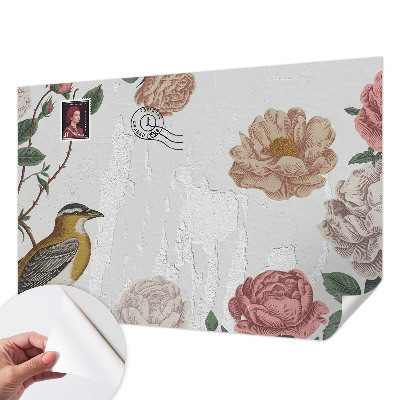 Selbstklebende Fototapete fürs Kinderzimmer Vintage-Blumen