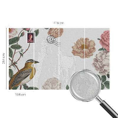 Selbstklebende Fototapete fürs Kinderzimmer Vintage-Blumen