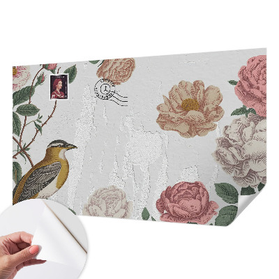 Selbstklebende Fototapete fürs Kinderzimmer Vintage-Blumen