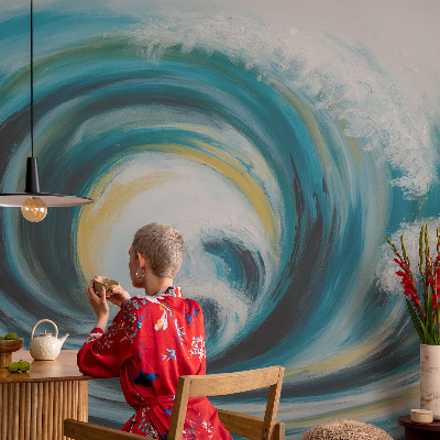 3D-Fototapete fürs Schlafzimmer Meereswelle