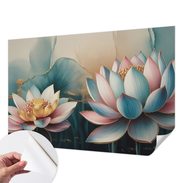 3D-Fototapete fürs Wohnzimmer Lotusblumen der Harmonie