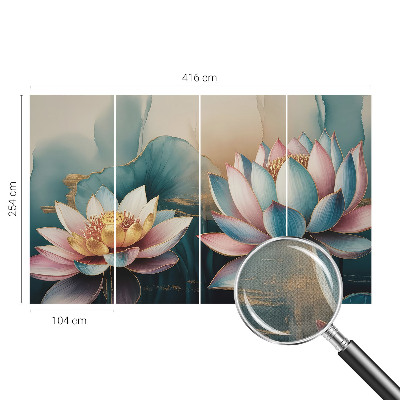 3D-Fototapete fürs Wohnzimmer Lotusblumen der Harmonie