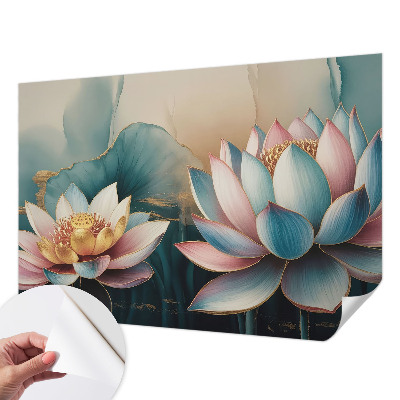 3D-Fototapete fürs Wohnzimmer Lotusblumen der Harmonie