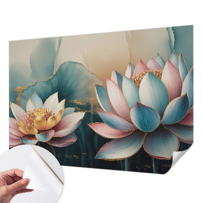 3D-Fototapete fürs Wohnzimmer Lotusblumen der Harmonie