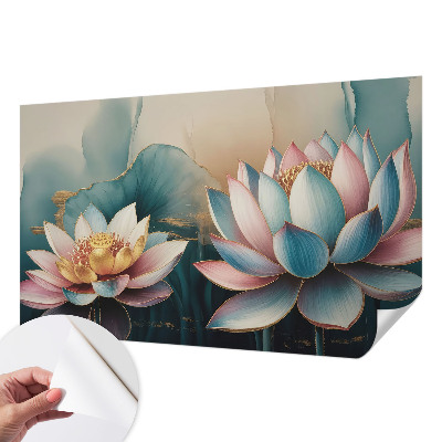 3D-Fototapete fürs Wohnzimmer Lotusblumen der Harmonie