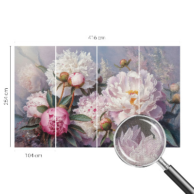 3D-Fototapete fürs Schlafzimmer Pfingstrosenstrauß