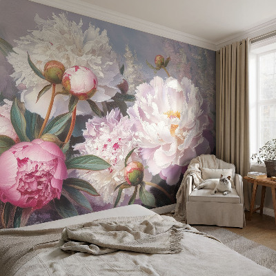 3D-Fototapete fürs Schlafzimmer Pfingstrosenstrauß