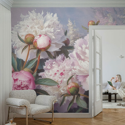 3D-Fototapete fürs Schlafzimmer Pfingstrosenstrauß