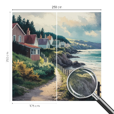 3D-Fototapete fürs Schlafzimmer Klippenhäuser