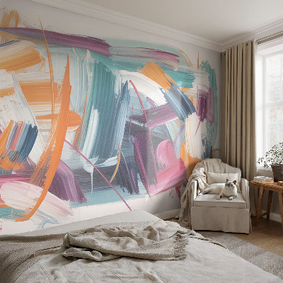 Selbstklebende Fototapete fürs Kinderzimmer Energetische Striche