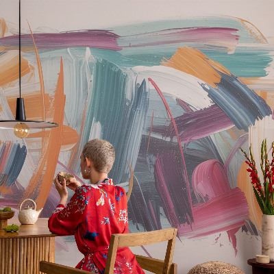 Selbstklebende Fototapete fürs Kinderzimmer Energetische Striche