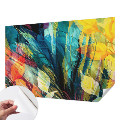 3D-Fototapete fürs Schlafzimmer Abstrakte Blätter