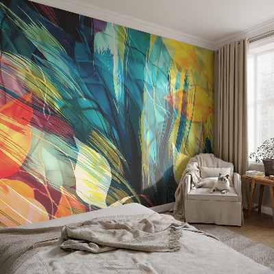 3D-Fototapete fürs Schlafzimmer Abstrakte Blätter